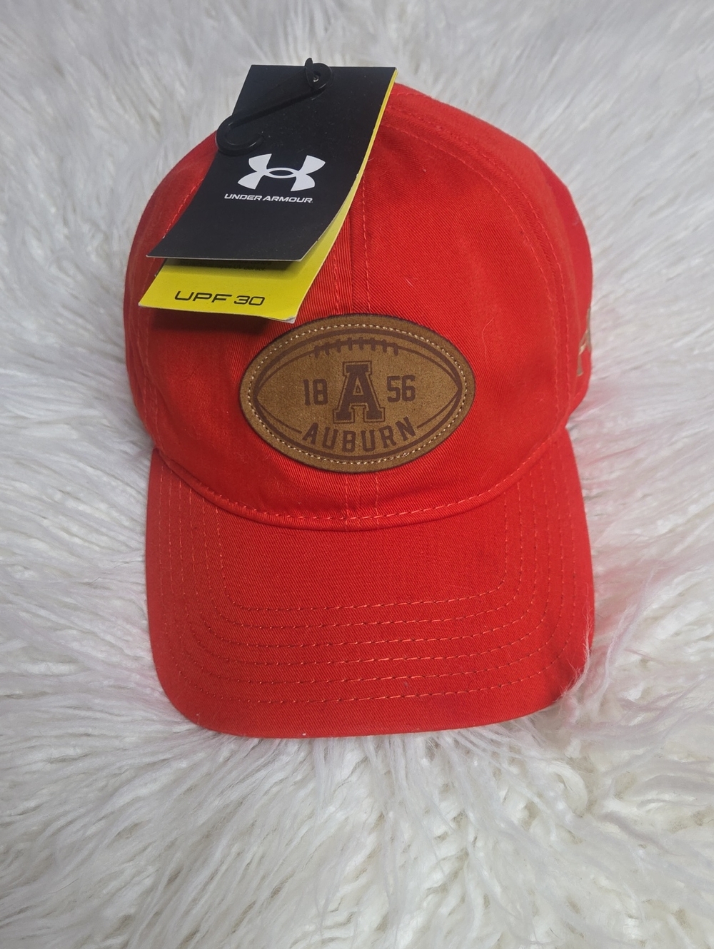 Under Armour Women's Orange Auburn Leather Patch Cap